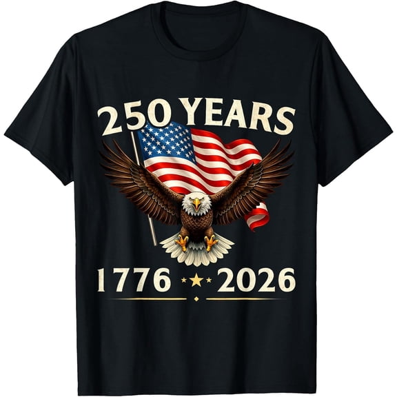 250th Anniversary USA Patriotic 250 Years American 4th July T-Shirt, Comfortable Breathable Soft Tee, Men's 100% Cotton Graphic T-Shirt 180gsm