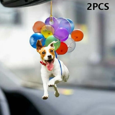 

Car Pendant Interior Rearview Mirror Decoration Colorful Balloon Puppy 2pcs