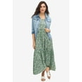 thumbnail image 3 of ellos Women's Plus Size Tiered Cotton Maxi Dress - 22/24, Blue Violet Print, 3 of 3
