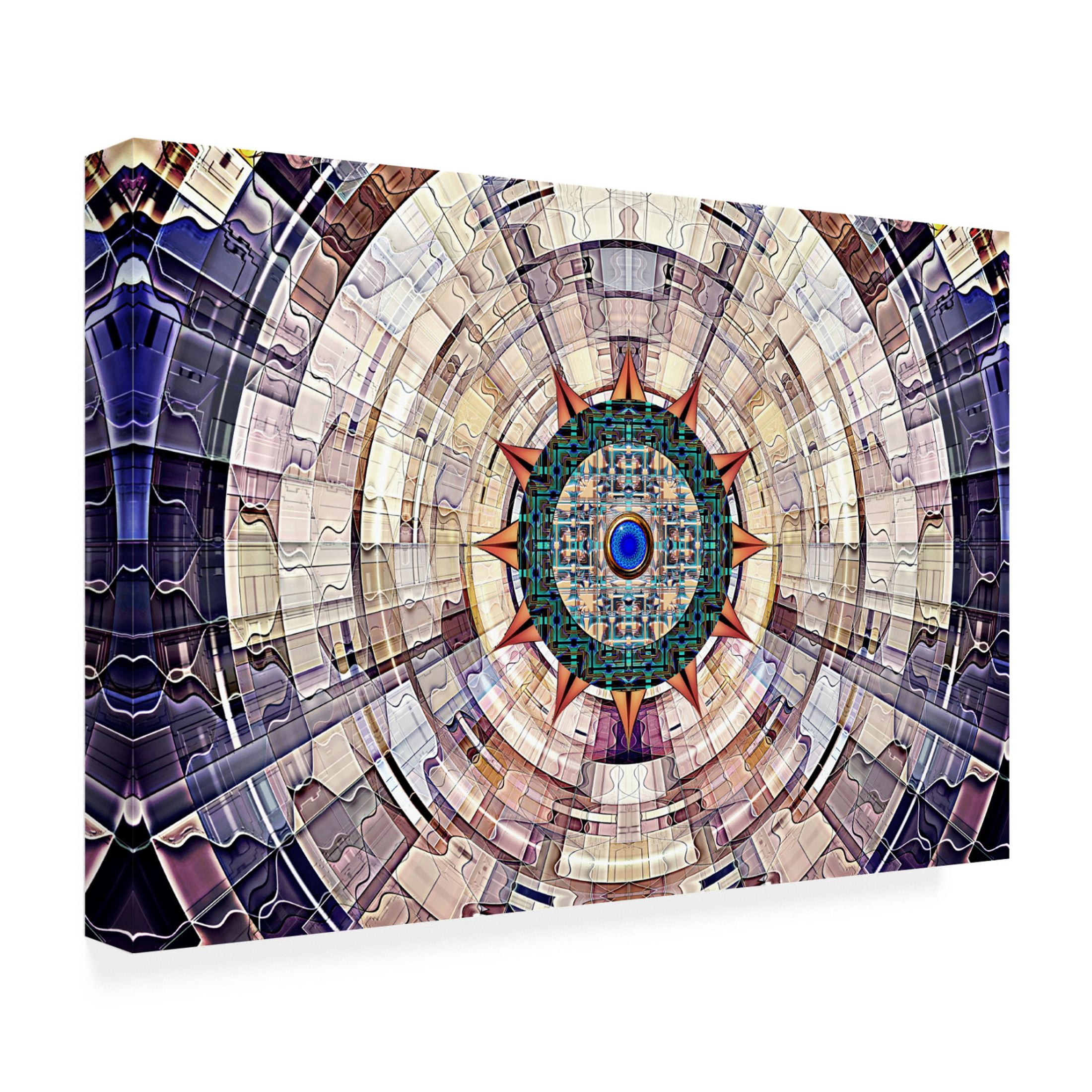 Canvas Wall Art - David Manlove 'Symmetrical Circuitry' Wall Art for Living Room, Bedroom, or Office Décor by Trademark Fine Art - 32 x 22 Inches