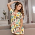 thumbnail image 3 of Easygdp Vintage Cup Camisón de manga corta para mujer, informal, estampado, 3 of 6