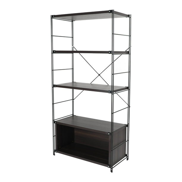 LeisureMod Brentwood MidCentury Modern Etagere 4 Shelves Bookcase with