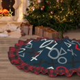 thumbnail image 5 of Pofeuu Navy Blue Geometric Print Christmas Tree Skirt Tree Skirt Ornaments Soft Plush Christmas Tree Mat for Decorations Holiday Party Indoor Outdoor-30", 5 of 6