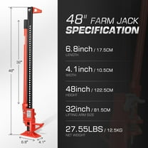 48'' High Lift Farm Jack 6600lbs Capacity Ratcheting Utility Jack for Car Truck Tractor SUV ATV UTV