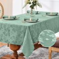 thumbnail image 1 of Romanstile Mantel rectangular de jacquard navideño – Manteles decorativos con estampado floral de damasco impermeables, manteles de tela pesados para cenas/fiestas/vacaciones, 52.0 x 70.1 in, color ro, 1 of 4