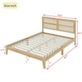 thumbnail image 6 of Mirightone Queen Size Bed Frame with Headboard, Rubber Wood Platform Bed Frame, Farmhouse Queen Beds with Slats Support, No Box Spring Needed, Oak White, 6 of 9
