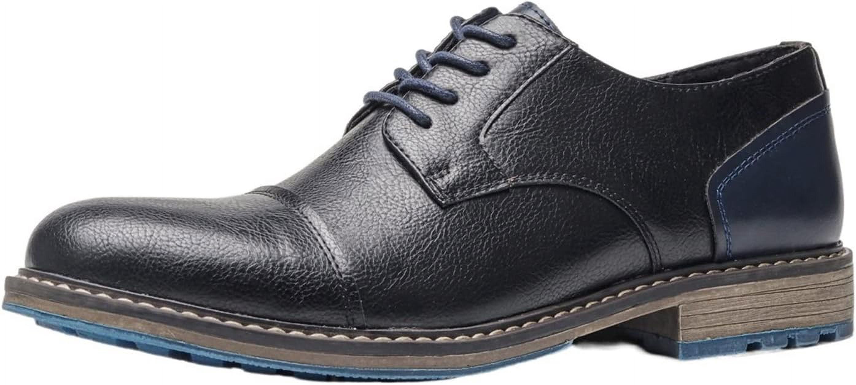 Chaussures Derby Pour Homme En Cuir - Talon Bas, Style Vintage Décontracté, Légères Et Antidérapantes