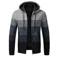 thumbnail image 5 of Cenuakty Men Winter Zipper Sweaters Contrast Color Long Sleeve Hoodie Cardigan Fall Casual Knitted Jumpers for Streetwear, 5 of 8