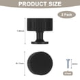 thumbnail image 3 of Uxcell 2-Pack Matte Black Cabinet Knobs, 1-1/10" Striped Round Modern Aluminum Knobs Handles [Black], 3 of 6