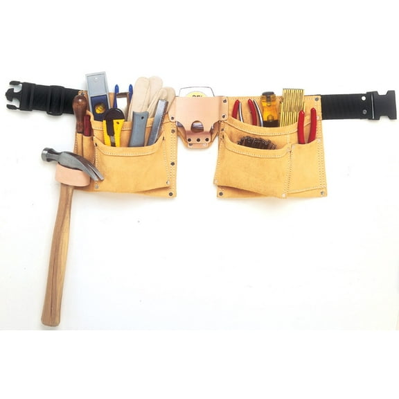 Custom Leathercraft I370X3 8-Pocket Suede Heavy-Duty Work Belt Apron