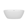 thumbnail image 3 of Juno 59 Inch Freestanding Bathtub in White with Shiny White Drain and Overflow Trim, 3 of 8