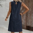 thumbnail image 6 of ClodeEU Women's Sleeveless Round Neck Dress,Casual Summer Tank Mini Vacation Sundress Dress Navy,Womens Plus XL, 6 of 6
