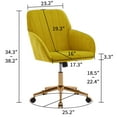 thumbnail image 7 of Modern Arm Chair,Adjustable Office Desk Chair with Wheels,Swivel Vanity Chair,yellow, 7 of 7
