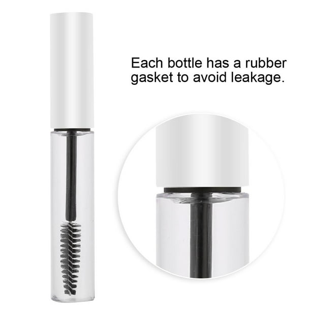 Tubo de Rímel Vacío, Inserciones de Goma 5 Colores 10 ml Tubo de Delineador Transparente Con Varita de Pesta?as Botella de Contenedor de Rímel Vacía Para Aceite de Ricino(5# white) Khall JM17468-05