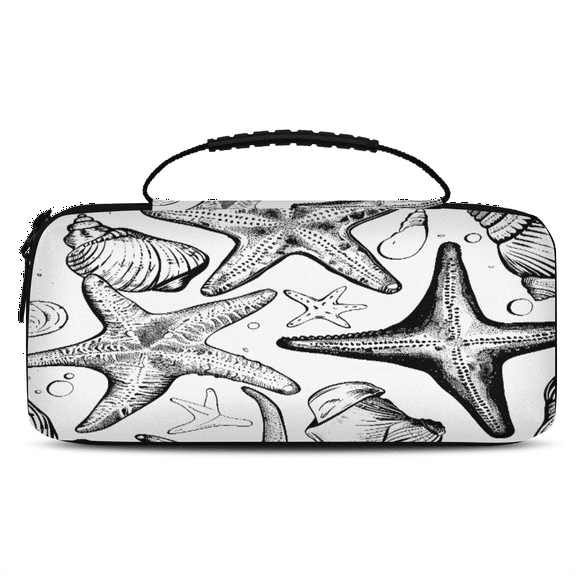 Herdesigns Nautical Starfish Carrying Case for Nintendo Switch OLED Model 2021 & Switch 2017 with 20 Game Card Slots, Portable Travel Carry Case for Accessories and Console