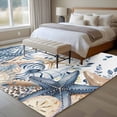 thumbnail image 4 of Large Area Rugs for Living Room Bedroom, Blue Eucalyptus Coastal 6'x9' Rug Washable Carpet Runner Indoor Outdoor, Beach Starfish Shell Nautical Non Slip Floor Mats Rug for Kitchen, Playroom, 4 of 8