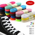 thumbnail image 2 of 1 par de cordones de zapatos gruesos clásicos, cordones de zapatos planos sólidos para atletismo, cordones de zapatillas para correr, zapatos, botas, cordones de 0,8 CM de ancho, cordón de 140cm Gao Jinjia LED, 2 of 2