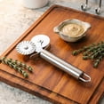 thumbnail image 4 of Tong Stainless Steel Double Wheel Pizza Cutter With Decorative Edge Kitchen Baking, 4 of 6