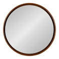 thumbnail image 3 of Kate and Laurel Evans Mid-Century Round Wood Framed Wall Mirror, 30 inch Diameter, Walnut Brown, Decorative Modern Mirror for Wall, 3 of 7