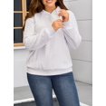 thumbnail image 6 of Female Hoodies Oversized Hooded Sweatshirt Casual Long Sleeve Drawstring Pullover Tops White M, 6 of 10