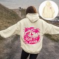 thumbnail image 2 of Kaprioy Women Cute Flower Print Hoodie Comfy Preppy Hooded Sweatshirt for Teen Girls Long Sleeve Drawstring Oversized Pullover Tops Women Teen Girls Graphic Long Sleeve Sweatshirt With Pockets, 2 of 5