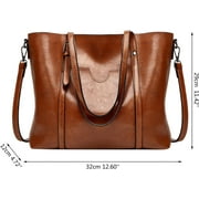 HONGLONG Shoulder Bags Handbags for Women Large Designer Ladies Bag Purse Leather Tote Bag, Brown