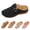 Black, variant on Women Wedge Mules Clogs Leather Low Heel Sandals Open Toe Dressy Slippers Comfortable Slip-On Summer Metal Buckle Fashion Walking Footwear Beac𝗁 Vacation Vintag𝖾 Outdoor Casual Shoes