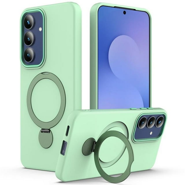 For Samsung Galaxy A17 / A26 / F17 / M17 Case (Compatible With MagSafe) With Invisible Magnetic O-Ring Stand Military-Grade Shockproof Phone Case,Green
