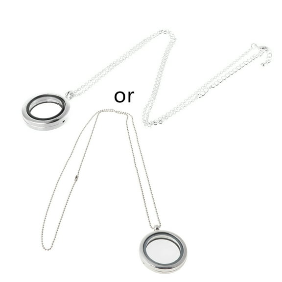 YIEMEEN Elegant Pressed Blossom Glass Round Locket Pendant Necklace Dried Flower Pendant Necklace Photo Frame Charm Jewerly