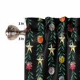 thumbnail image 5 of Christmas Colorful Kitchen Curtains and Valances Set, Xmas Balls Bells Stars Berry Black Rod Pocket Window Valance 18 Inch Window Curtain Panels for Living Room Bedroom Laundry, 27.5x36in, 3 Pieces, 5 of 7