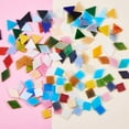 thumbnail image 5 of 600g Mosaic Tiles Triangle Square Rhombus Glass Cabochons Mosaic Glass Pieces for DIY Crafts Plates Picture Frames Flowerpots Handmade Jewelry and More, 5 of 6