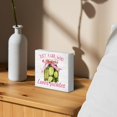 Bow Pickle Decor Wood Block Sign Desk Wall Shelf Decor 5x5 Inches ...