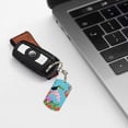 thumbnail image 7 of Uemuo Tropical Jungle Flamingo Pattern Rectangular Metal Keychain - Durable, Stylish, and Personalized Key Ring for Men and Women,Engraved Keychain,Gift Slim Sturdy Keychain, 7 of 7