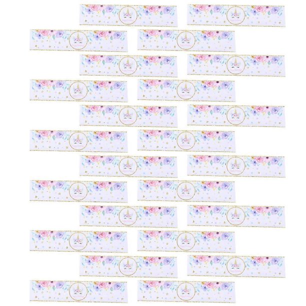 48pcs Unicorn Water Bottle Stickers Party Decals Festival Decorative Vinyl Labels Red