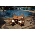 thumbnail image 2 of Grade-A Teak Dining Set: 4 Seater 5 Pc: 48" Round Butterfly Table And 4 Osborne Armless Chairs Outdoor Patio WholesaleTeak #WMDSWVm, 2 of 5