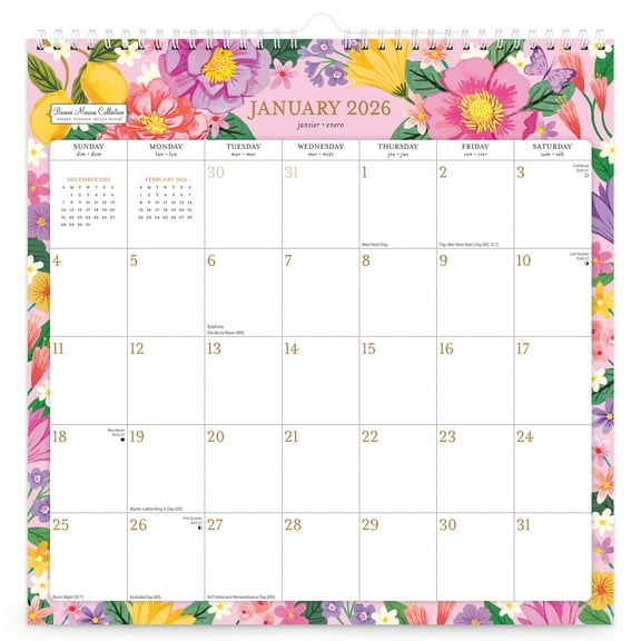 Bonnie Marcus | 2026 12x12" (Hanging) Wire-O Calendar | Stickers | BrownTrout