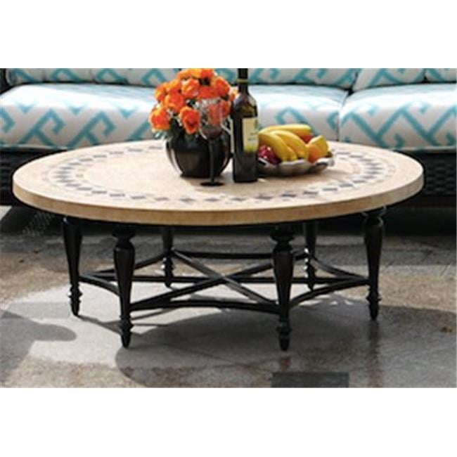 AFD Home 12011532 Astoria Round Tile Outdoor Coffee Table, Multicolor