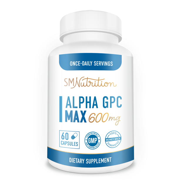 Alpha GPC Choline Supplement (60 Capsules 600mg) Nootropic for Brain