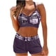 thumbnail image 1 of Acyse 2025 Womens Bikinis Clearance Juniors Bikini Print Strappy Back Set Two Piece Swimsuits Swimdress Swimwear, 1 of 3