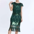 thumbnail image 6 of XFLWAM 1920s Gatsby Dresses for Women Cap Sleeve Fringe Flapper Dress Roaring 20s Sequins Beaded Dress Vintage Art Deco Dress, 6 of 8