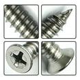 thumbnail image 2 of 6 x 60mm Screw, Flat Head, Phillips Slot, 304 Stainless Steel Self Tapping Wood Drywall Screws 25Pcs, 2 of 6