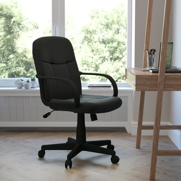 Emma   Oliver Mid-Back Black Glove Vinyl Executive Swivel Office Chair with Arms