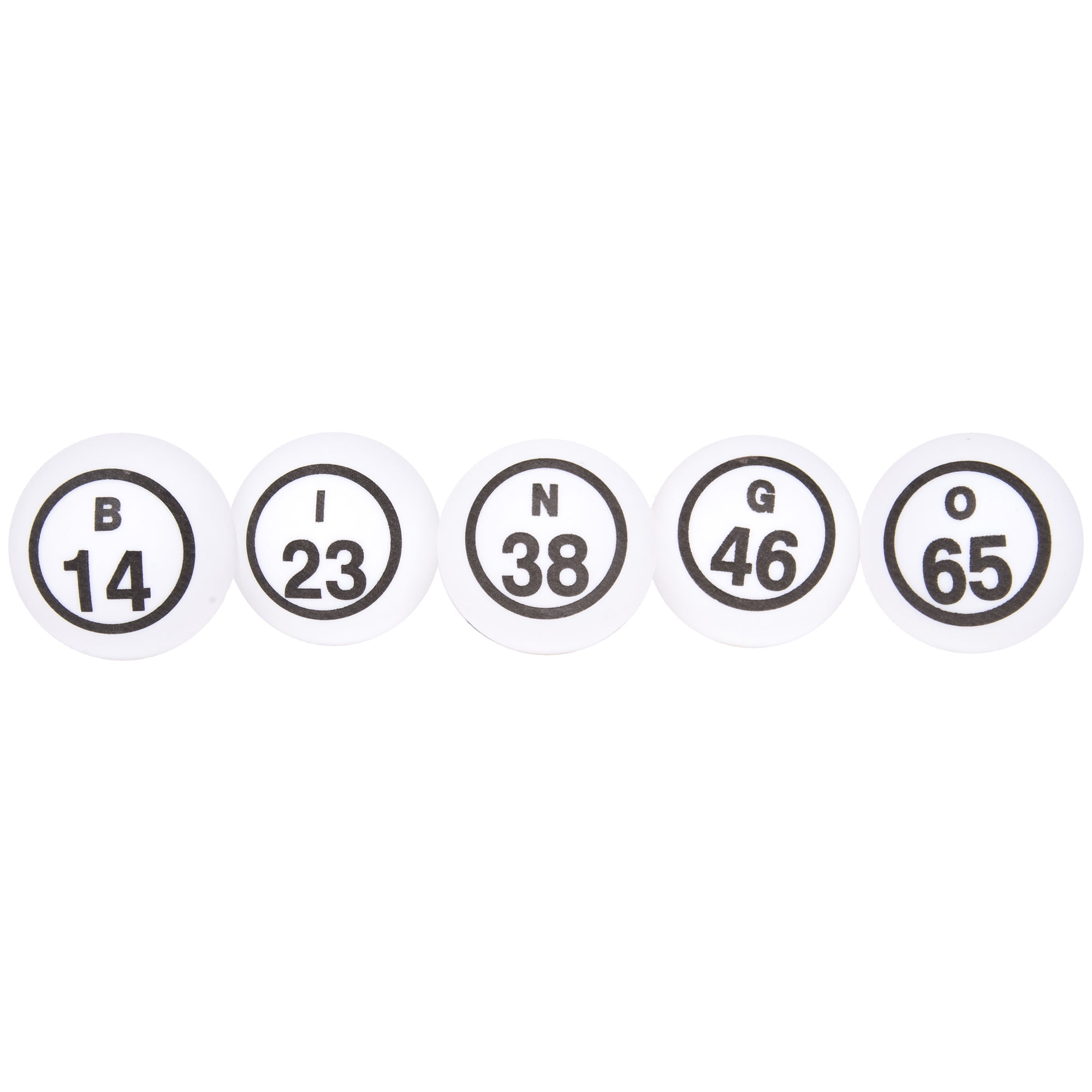 Mr. Chips Professional 1.57” (40 mm) White Single Number Bingo Balls - Ping Pong Style Balls for Manual Bingo Cage Only