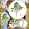 thumbnail image 6 of balikha Men Wedding Boutonniere Brooch Pin Romantic Artificial Rose Flower Boutonniere Suit Decoration for Bridegroom Groom Ceremony Blue, 6 of 9