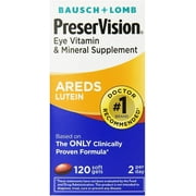 Angle View: PreserVision AREDS Lutein Eye Vitamin & Mineral Supplement, Beta-Carotene Free, Soft Gels, 120 ct