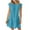 Blue, variant on Cinvoph Womens Summer T Shirt Dress Casual Short Sleeve Dress Ruffle Crewneck Loose Mini Dresses