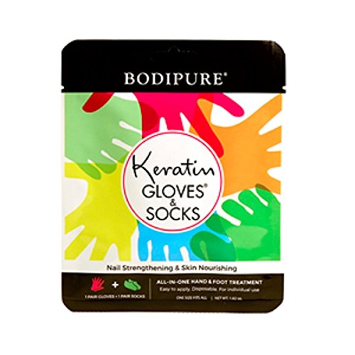 BODIPURE Keratin Gloves and Socks Combo Pack â€“ Moisturizing Gloves