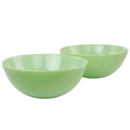 10 Inch 80 fl. oz. Green Jadeite Glass Serving Bowl Set of 2