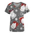 thumbnail image 5 of T-Shirts pour Femmes Mode Féminine Manches Courtes Col en V Hauts Uniforme de Travail Blouse à Poche Imprimée Hauts Robe Blouses pour Femmes Élégantes en Liquidation, 5 of 5