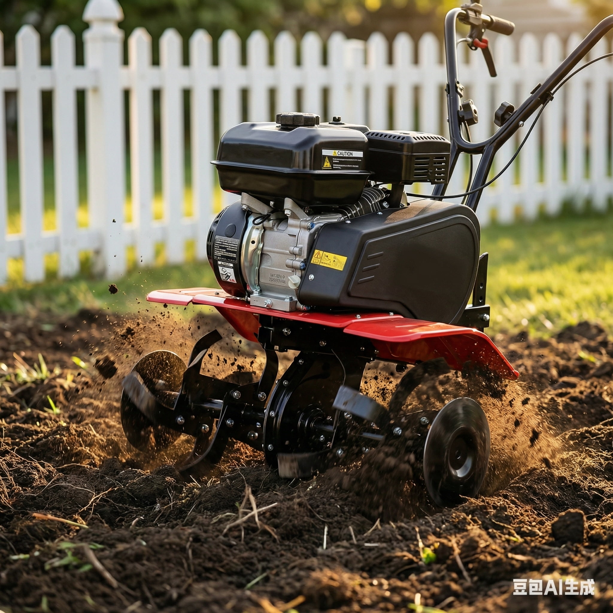 Heavy Duty Gas Garden Tiller, 7HP 212CC Engine, 32.5in Wide 10in Deep Cultivator with 6 Blades for Soil Preparation